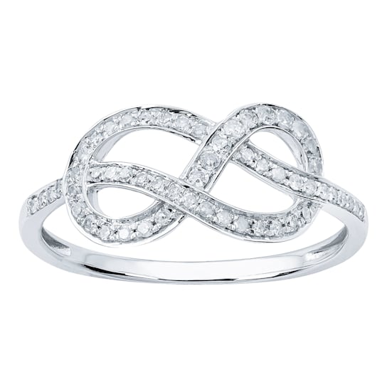 10k White Gold Knot Style Diamond Ring (1/4 cttw, H-I Color, I1-I2 Clarity)