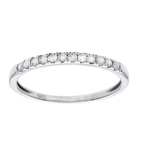 10k White Gold Stackable Diamond Wedding Band (1/6 cttw, H-I Color,
I1-I2 Clarity)