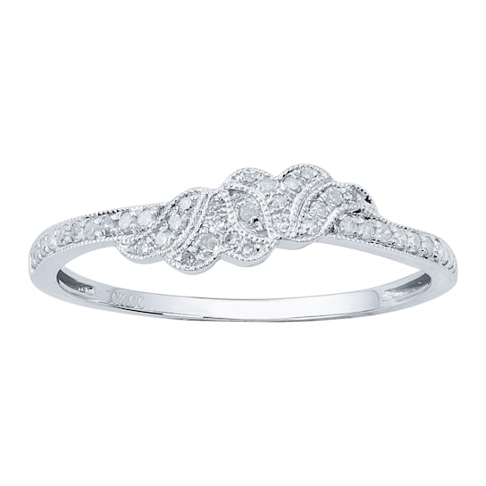 10k White Gold Vintage Style Diamond Wedding Band (1/6 cttw, H-I Color,
I1-I2 Clarity)