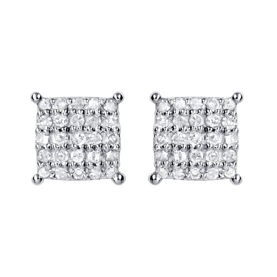 10K White Gold .25ctw Diamond Stud Earrings