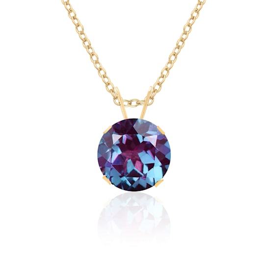 14K Yellow Gold 8mm Lab Created Alexandrite Pendant Necklace, 2.5 Ct.
Tw., June Birthstone