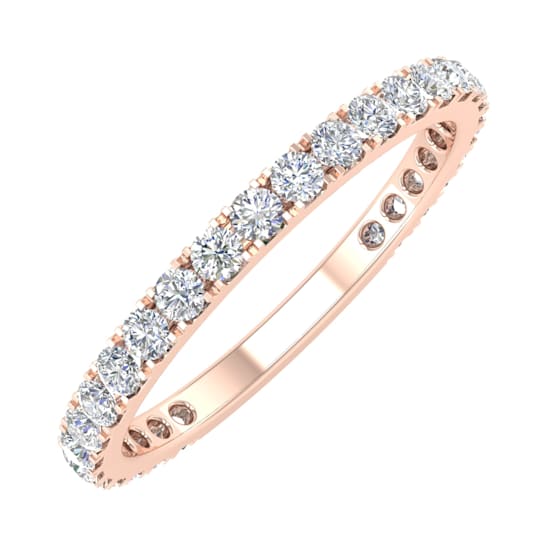 FINEROCK 1/2 Carat Diamond Wedding Band Ring in 14K Gold