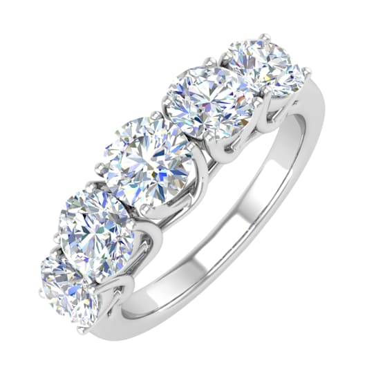FINEROCK 2 Carat 5-Stone Diamond Wedding Band Ring in 14K Gold