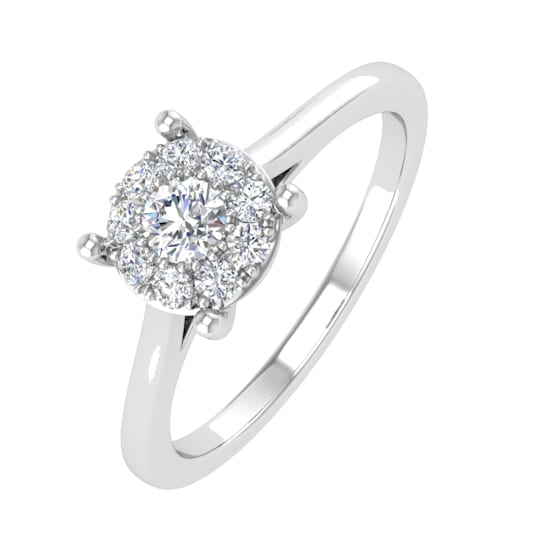FINEROCK 1/5 Carat Prong Set Diamond Engagement Ring in 10K Solid Gold -
IGI Certified