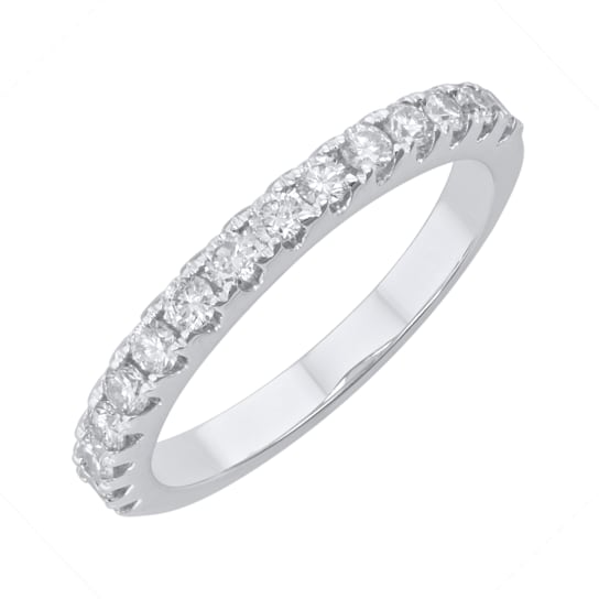 FINEROCK 1/2 Carat Diamond Wedding Band Ring in 14K White Gold