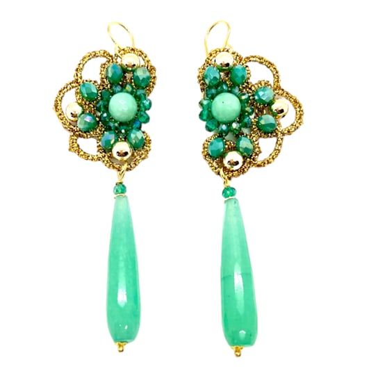 Petite Aqua Orchird Earrings