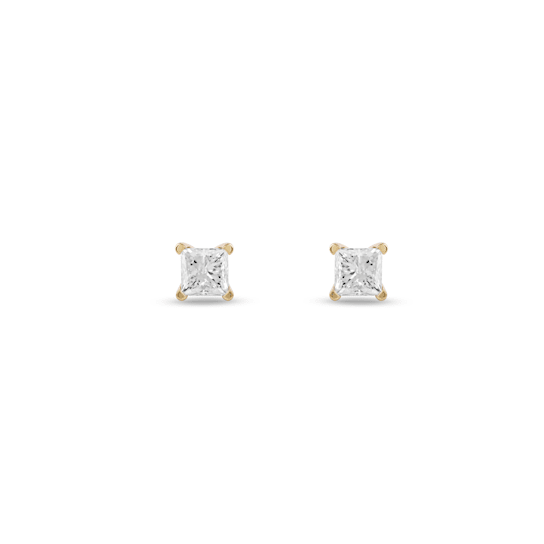 1/6ct TDW Princess-Cut Diamond Stud Earrings in 10k Yellow Gold