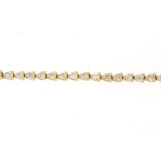 10K  Yellow Gold 1 ct TDW Diamond Link Tennis Bracelet with Double
Locking Clasp - 7"