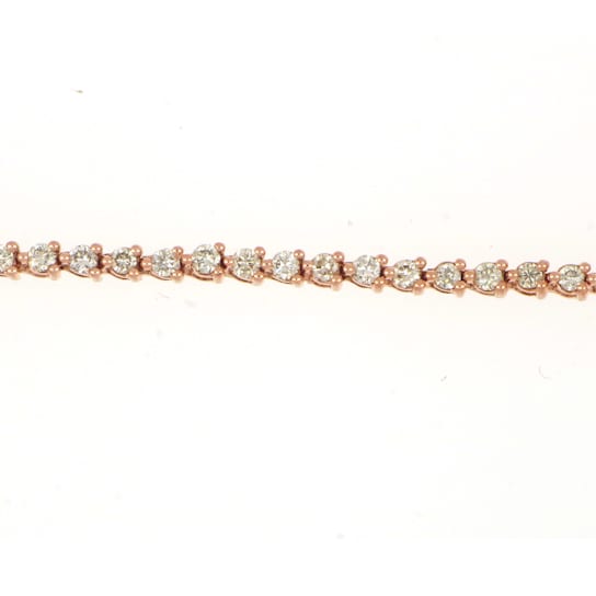 10K  Rose Gold 1 ct TDW Diamond Link Tennis Bracelet with Double Locking
Clasp - 7"
