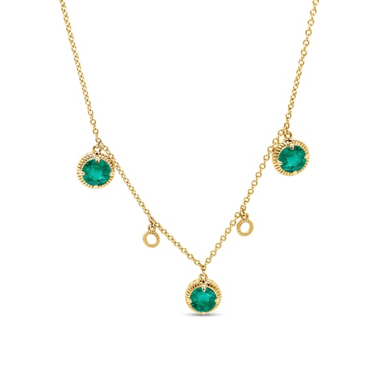 Colombian Emerald 2.02ctw, with 18K  yellow gold Necklace
