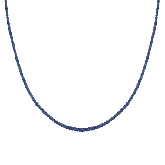 GEMistry 48.10 ctw Blue Sapphire Bead and White Diamond 18"
Necklace in Sterling Silver