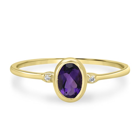 GEMistry 0.41 ctw Oval Amethyst and Topaz Midi Ring in 925 Sterling Silver