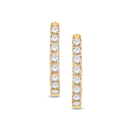 14K Gold Diamond Hoop Earrings .25ctw