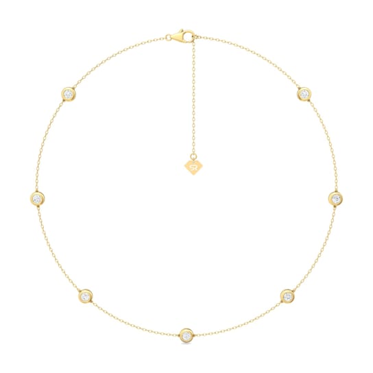 14K Yellow Gold 7 Stone Lab Grown Diamond by the Yard 16 Inch Station
Necklace With 2 Inch Extender