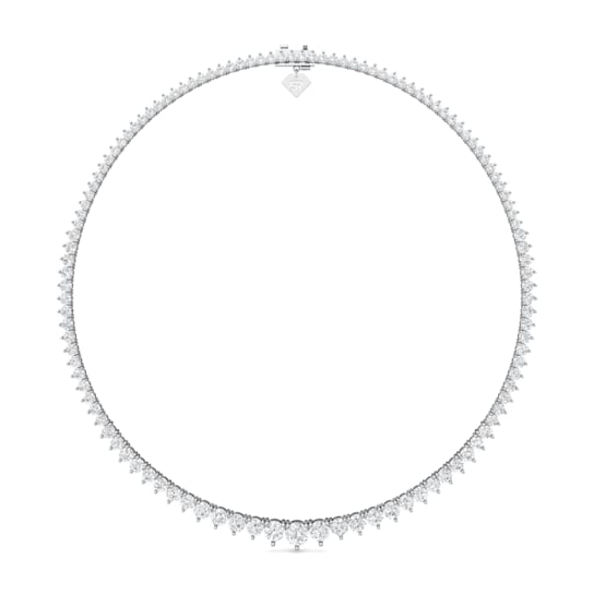 18K White Gold Riviera Lab Grown Diamond 16 Inch Graduated Necklace