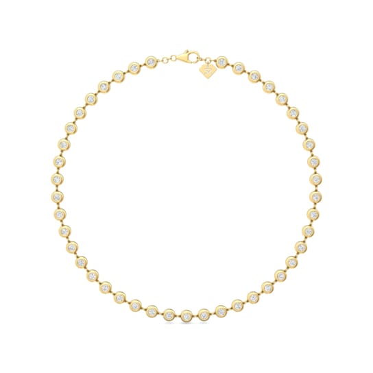 18K Yellow Gold Lab Grown Diamond by the Yard 15 Inch Necklace