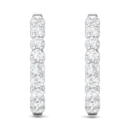 18K Gold Lab Grown Diamond Classic Hoop Earrings 10.85ctw
