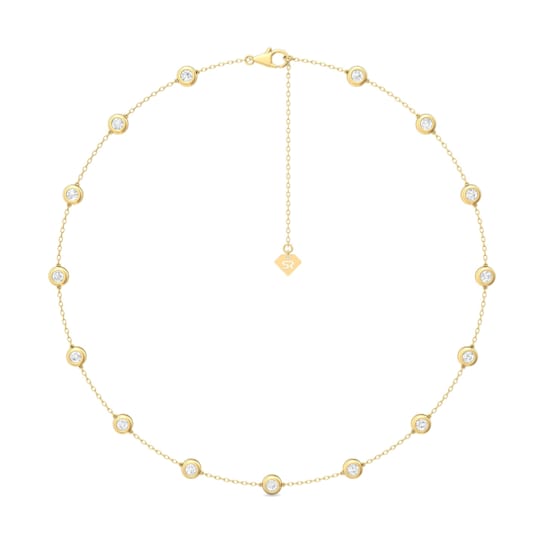 14K Yellow Gold Lab Grown Diamond by the Yard 17 Inch Necklace With 2
Inch Extender