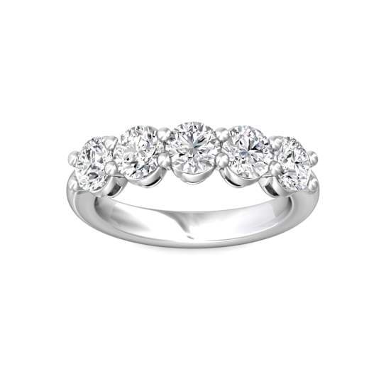 Lab Grown Diamond 5 Stone Shared Prong Band
