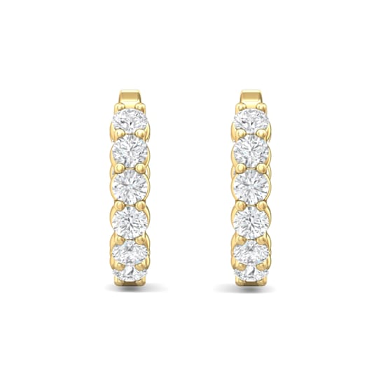 14K Gold Lab Grown Diamond Classic Hoop Earrings 5.20ctw