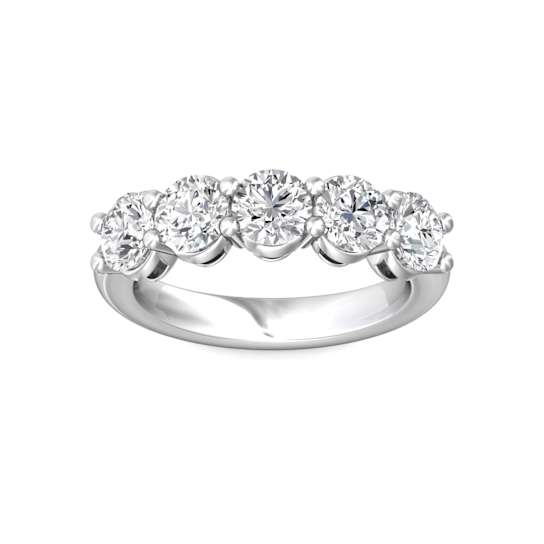 Lab Grown Diamond 5 Stone Shared Prong Band