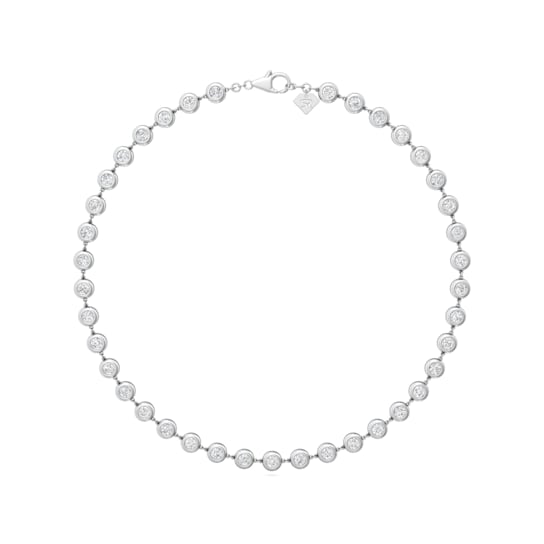 14K White Gold Lab Grown Diamond by the Yard 15 Inch Necklace