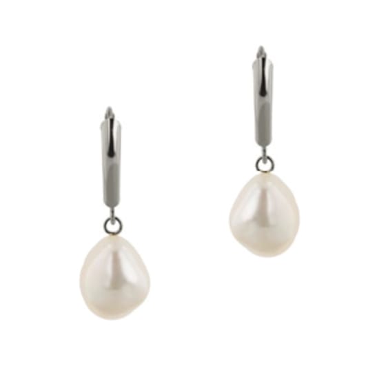 Sterling Silver White Fresh Water Pearl Classic Drop Earrings