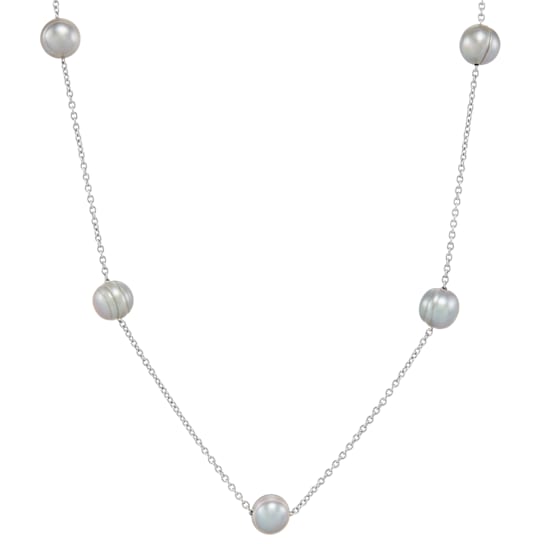 Stainless Grey Fresh Water Pearl Necklace