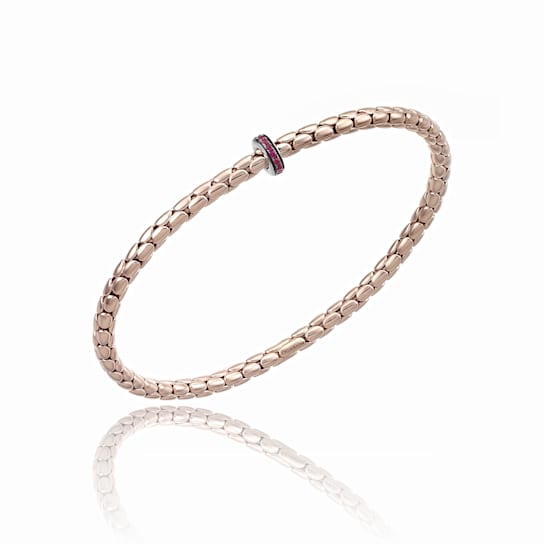 Chimento 18k Bracelet Stretch Spring in rose gold with rubies