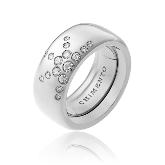 18kt Luce ring in white gold with 0.28ct of diamonds