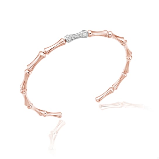 Chimento 18K Bamboo Regular Bracelet in rose gold with diamonds