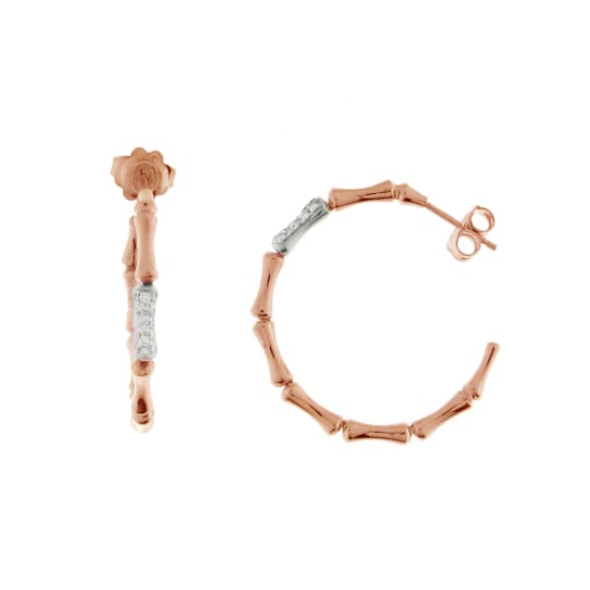 Chimento 18K Bamboo Regular earrings in rose gold with diamonds