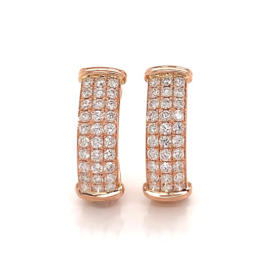 14KT Rose Gold 1 CTW Pink Diamond Hoop Earrings