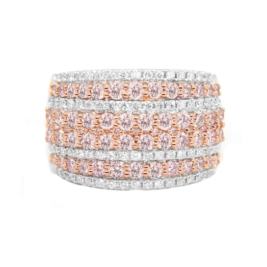 14KT Rose Gold 2 CTTW Pink & White Diamond Band