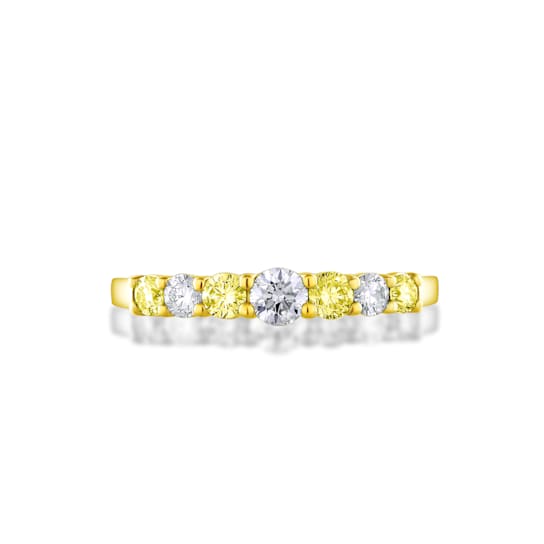 14KT 1/2 CTTW Yellow & White Diamond Band
