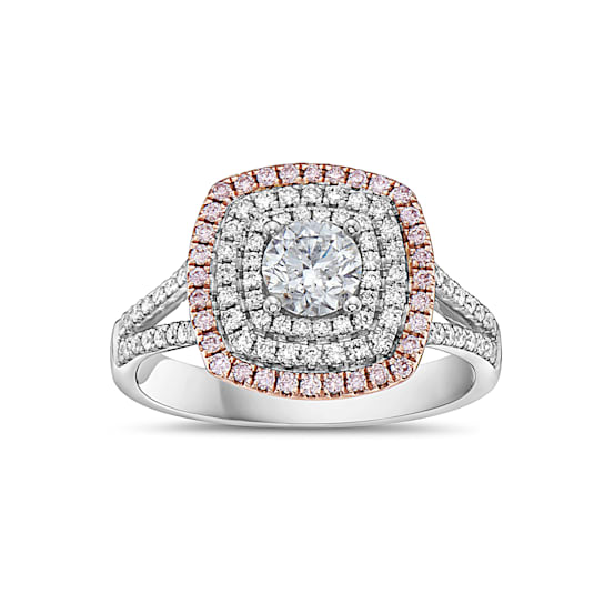 14KT Two Tone White & Rose Gold 1 CTTW Diamond Engagement Ring