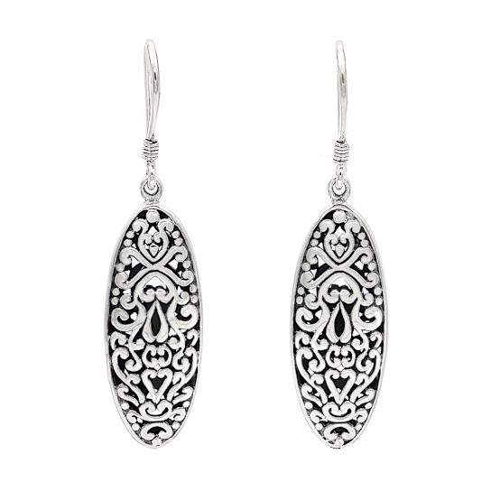 Artisan Balinese Sterling Silver Filigree Earrings