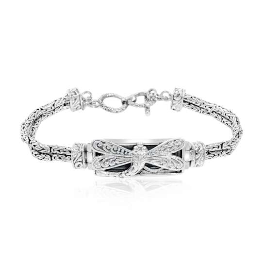 Balinese Artisan 925 Sterling Silver Dragonfly Bracelet
