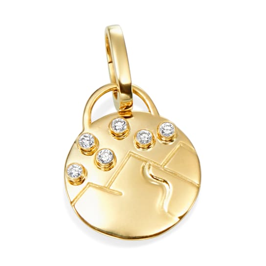 Gumuchian 18kt Yellow Gold and Diamond Frosted Mountain Charm