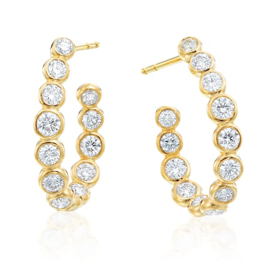 Gumuchian 18kt Yellow Gold and Diamond Bezel Set Moonlight Earrings