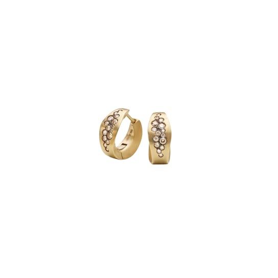Matera earrings in yellow matt gold 18k and cognac diamonds 0.42ct