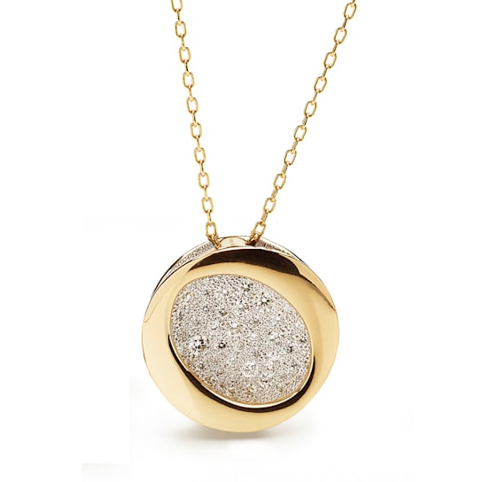 Atolli medium pendant with gold chain in yellow gold 18k and diamonds
pavé 0.75ct
