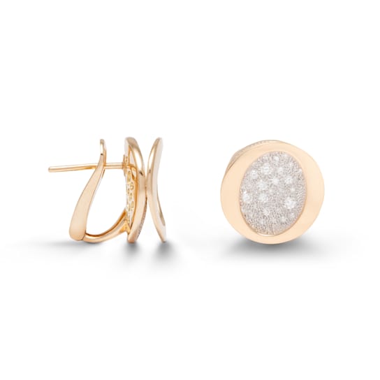 Atolli medium earrings in yellow gold 18k and white  diamonds 0,59 ct
