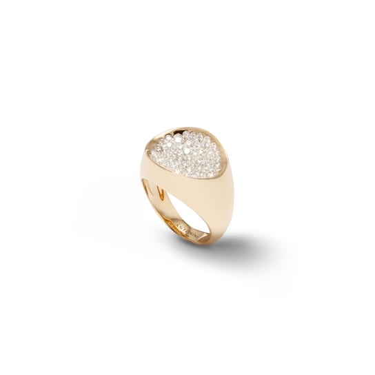 Matera ring in yellow polish gold 18k and diamonds pave 0.85ct