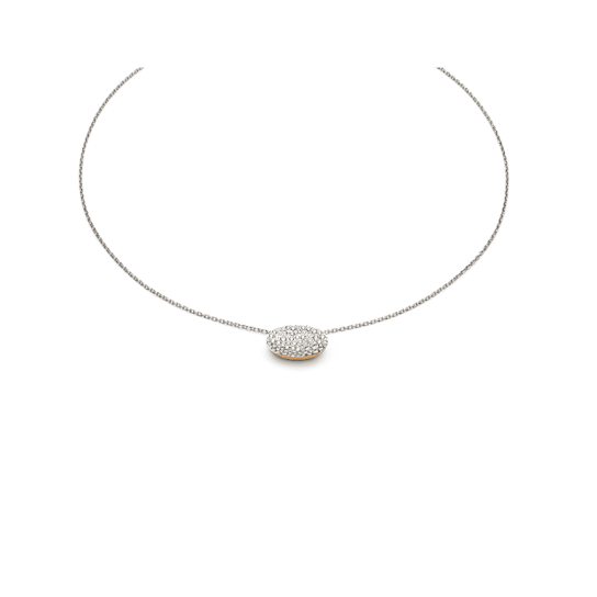 Etna small pendant in white gold and diamonds pavé 0.45ct on gold rope
chain necklace 18k
