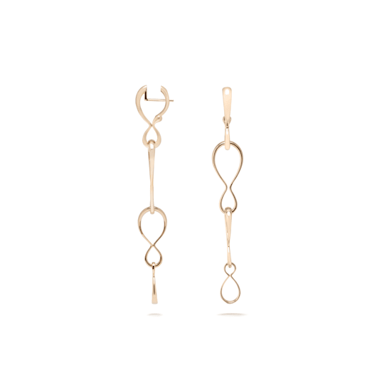 Anniversary100 earrings in yellow gold 18k with four infinitive elements