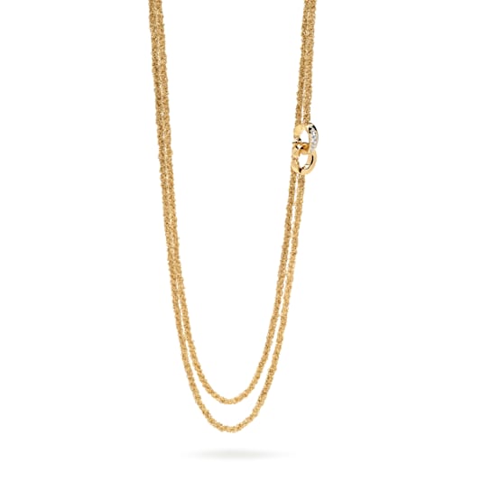 Matera gold mixed link necklace in yellow gold 18k and clasp yellow gold
and diamonds