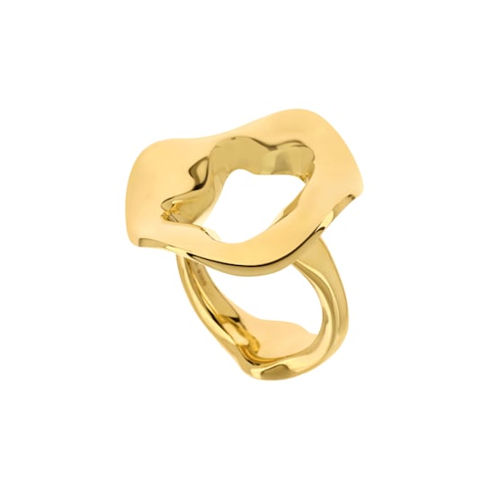 Anniversary100 medium round ring in yellow gold18k