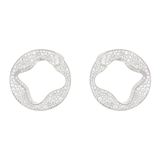 Anniversary100 large round earrings in white gold 18k with white
diamonds pavé 5.13ct