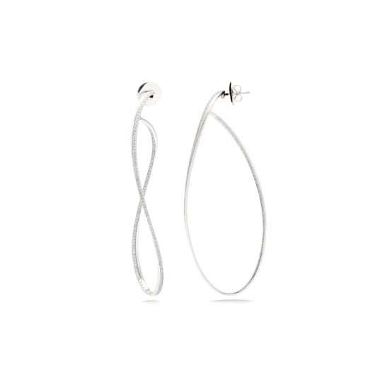 Siracusa earrings XXL in white gold 18k and 304 diamonds pavé, 1.05ct